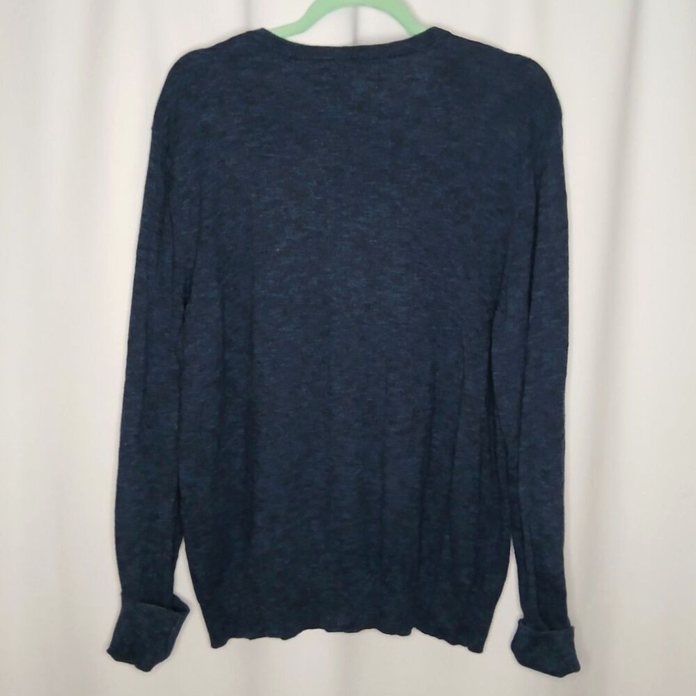 American Eagle V-Neck Sweater Cotton Knit Athletic Fit Navy Blue Men's Large - Picture 3 of 7